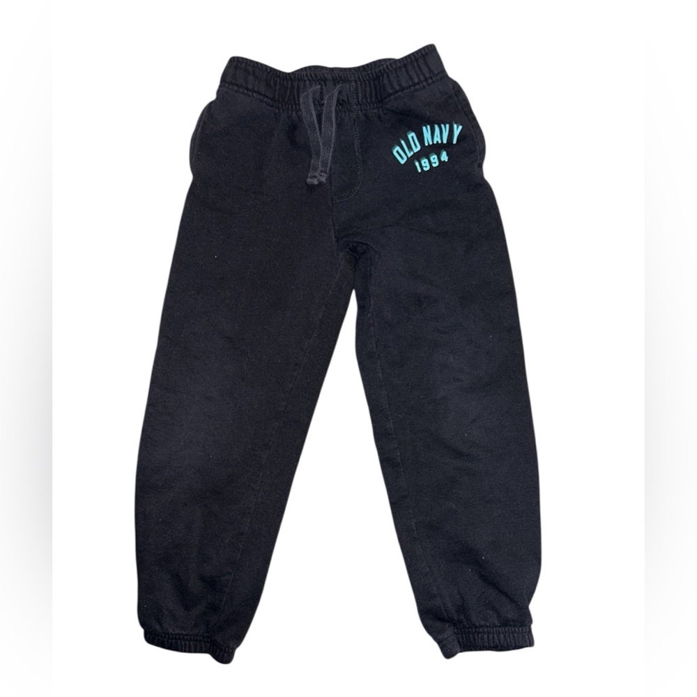 Old Navy Kids Black Joggers with Teal Logo